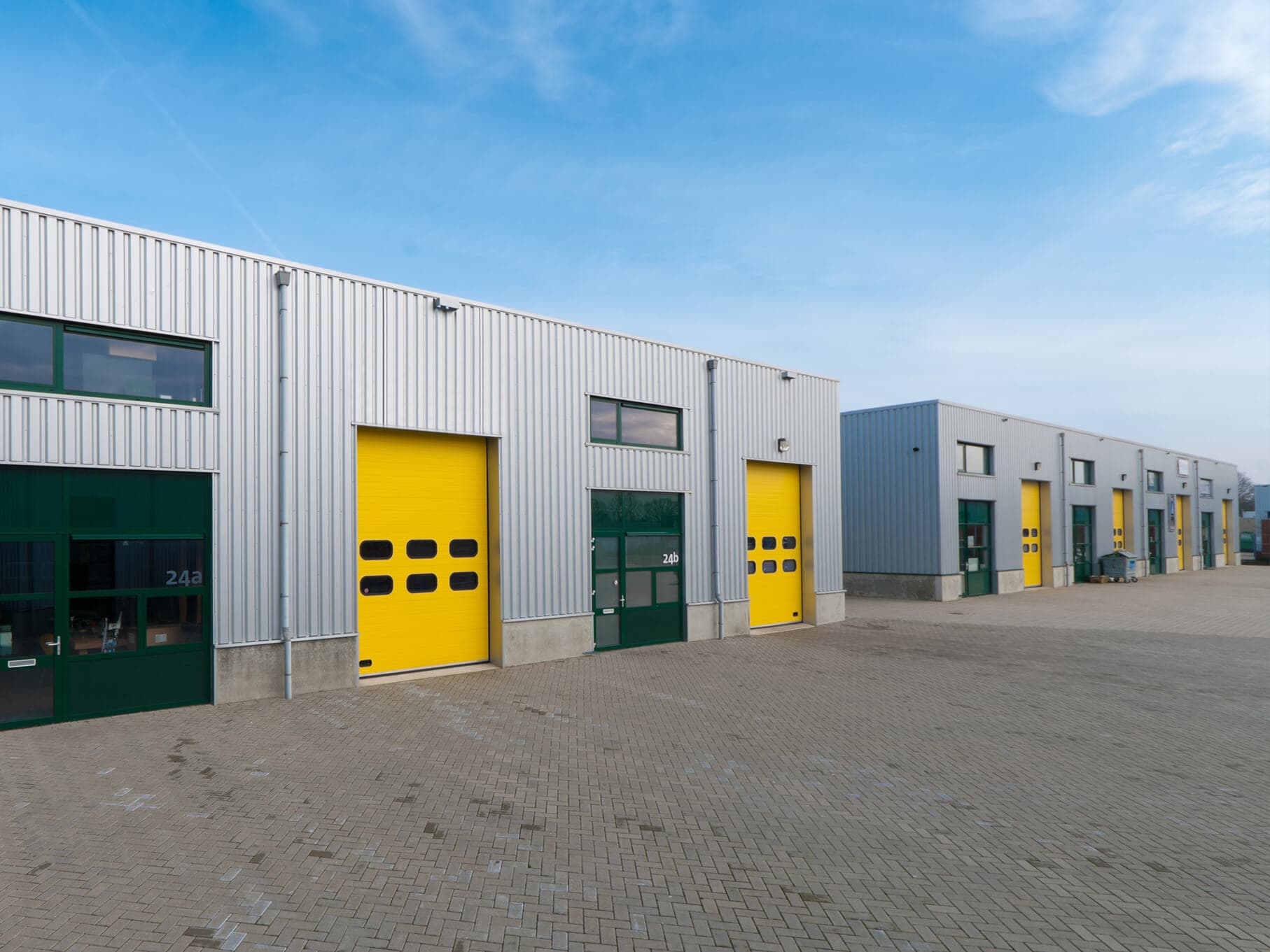 Commercial units with roller shutters